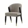  Manhattan Comfort Modern Ola Chenille Dining Chair In Stone Front Angle -  Manhattan Comfort Modern Ola Chenille Dining Chair In Stone Front Angle