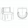 Manhattan Comfort Modern Maya Tufted Velvet Dining Chair Size
