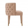 Manhattan Comfort Modern Maya Tufted Velvet Dining Chair In Nude Side