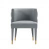 Manhattan Comfort Modern Maya Tufted Velvet Dining Chair In Grey Front