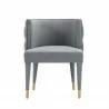 Manhattan Comfort Modern Maya Tufted Velvet Dining Chair In Grey Front - Manhattan Comfort Modern Maya Tufted Velvet Dining Chair In Grey Front