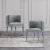 Manhattan Comfort Modern Maya Tufted Velvet Dining Chair In Grey