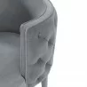 Manhattan Comfort Modern Maya Tufted Velvet Dining Chair In Grey Half - Manhattan Comfort Modern Maya Tufted Velvet Dining Chair In Grey Half