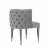 Manhattan Comfort Modern Maya Tufted Velvet Dining Chair In Grey Back Angle - Manhattan Comfort Modern Maya Tufted Velvet Dining Chair In Grey Back Angle