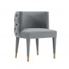 Manhattan Comfort Modern Maya Tufted Velvet Dining Chair In Grey Side Angle