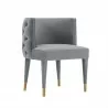 Manhattan Comfort Modern Maya Tufted Velvet Dining Chair In Grey Side Angle - Manhattan Comfort Modern Maya Tufted Velvet Dining Chair In Grey Side Angle