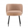 Manhattan Comfort Modern Kaya Pleated Velvet Dining Chair In Nude Front
