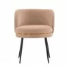 Manhattan Comfort Modern Kaya Pleated Velvet Dining Chair In Nude Front - Manhattan Comfort Modern Kaya Pleated Velvet Dining Chair In Nude Front