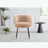Manhattan Comfort Modern Kaya Pleated Velvet Dining Chair In Nude
