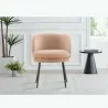 Manhattan Comfort Modern Kaya Pleated Velvet Dining Chair In Nude - Manhattan Comfort Modern Kaya Pleated Velvet Dining Chair In Nude