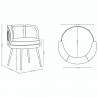 Manhattan Comfort Modern Kaya Pleated Velvet Dining Chair Size