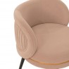 Manhattan Comfort Modern Kaya Pleated Velvet Dining Chair In Nude Half
