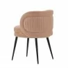 Manhattan Comfort Modern Kaya Pleated Velvet Dining Chair In Nude Back Angle - Manhattan Comfort Modern Kaya Pleated Velvet Dining Chair In Nude Back Angle