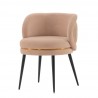 Manhattan Comfort Modern Kaya Pleated Velvet Dining Chair In Nude Front Angle