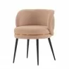 Manhattan Comfort Modern Kaya Pleated Velvet Dining Chair In Nude Front Angle - Manhattan Comfort Modern Kaya Pleated Velvet Dining Chair In Nude Front Angle