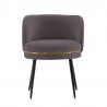 Manhattan Comfort Modern Kaya Pleated Velvet Dining Chair In Grey Front