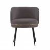 Manhattan Comfort Modern Kaya Pleated Velvet Dining Chair In Grey Front - Manhattan Comfort Modern Kaya Pleated Velvet Dining Chair In Grey Front
