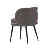 Manhattan Comfort Modern Kaya Pleated Velvet Dining Chair In Grey Back Angle