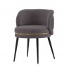 Manhattan Comfort Modern Kaya Pleated Velvet Dining Chair In Grey Sie Angle