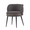 Manhattan Comfort Modern Kaya Pleated Velvet Dining Chair In Grey Sie Angle - Manhattan Comfort Modern Kaya Pleated Velvet Dining Chair In Grey Sie Angle