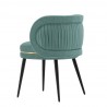 Manhattan Comfort Modern Kaya Pleated Velvet Dining Chair In Mint Green Side Angle