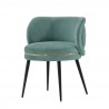Manhattan Comfort Modern Kaya Pleated Velvet Dining Chair In Mint Green Front Angle