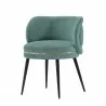 Manhattan Comfort Modern Kaya Pleated Velvet Dining Chair In Mint Green Front Angle - Manhattan Comfort Modern Kaya Pleated Velvet Dining Chair In Mint Green Front Angle