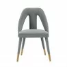 Manhattan Comfort Modern Neda Velvet Dining Chair In Grey Front - Manhattan Comfort Modern Neda Velvet Dining Chair In Grey Front