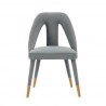 Manhattan Comfort Modern Neda Velvet Dining Chair In Grey Front