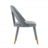 Manhattan Comfort Modern Neda Velvet Dining Chair In Grey Side