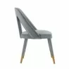 Manhattan Comfort Modern Neda Velvet Dining Chair In Grey Side - Manhattan Comfort Modern Neda Velvet Dining Chair In Grey Side