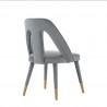 Manhattan Comfort Modern Neda Velvet Dining Chair In Grey Back Angle