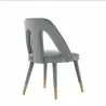 Manhattan Comfort Modern Neda Velvet Dining Chair In Grey Back Angle - Manhattan Comfort Modern Neda Velvet Dining Chair In Grey Back Angle
