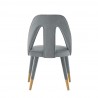 Manhattan Comfort Modern Neda Velvet Dining Chair In Grey Back