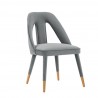 Manhattan Comfort Modern Neda Velvet Dining Chair In Grey Front Angle