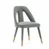 Manhattan Comfort Modern Neda Velvet Dining Chair In Grey Front Angle - Manhattan Comfort Modern Neda Velvet Dining Chair In Grey Front Angle