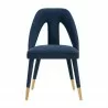 Manhattan Comfort Modern Neda Velvet Dining Chair In Midnight Blue Front - Manhattan Comfort Modern Neda Velvet Dining Chair In Midnight Blue Front