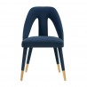 Manhattan Comfort Modern Neda Velvet Dining Chair In Midnight Blue Front