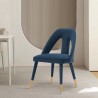 Manhattan Comfort Modern Neda Velvet Dining Chair In Midnight Blue