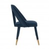 Manhattan Comfort Modern Neda Velvet Dining Chair In Midnight Blue Side
