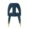 Manhattan Comfort Modern Neda Velvet Dining Chair In Midnight Blue Back - Manhattan Comfort Modern Neda Velvet Dining Chair In Midnight Blue Back
