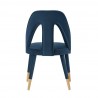 Manhattan Comfort Modern Neda Velvet Dining Chair In Midnight Blue Back