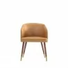 Manhattan Comfort Modern Reeva Dining Chair Upholstered in Leatherette with Beech Wood Back and Solid Wood Legs in Walnut Camal Front - Manhattan Comfort Modern Reeva Dining Chair Upholstered in Leatherette with Beech Wood Back and Solid Wood Legs in Walnut Camal Front
