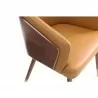 Manhattan Comfort Modern Reeva Dining Chair Upholstered in Leatherette with Beech Wood Back and Solid Wood Legs in Walnut Camal Half - Manhattan Comfort Modern Reeva Dining Chair Upholstered in Leatherette with Beech Wood Back and Solid Wood Legs in Walnut Camal Half