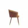 Manhattan Comfort Modern Reeva Dining Chair Upholstered in Leatherette with Beech Wood Back and Solid Wood Legs in Walnut Camal Side
