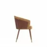Manhattan Comfort Modern Reeva Dining Chair Upholstered in Leatherette with Beech Wood Back and Solid Wood Legs in Walnut Camal Side - Manhattan Comfort Modern Reeva Dining Chair Upholstered in Leatherette with Beech Wood Back and Solid Wood Legs in Walnut Camal Side