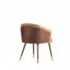 Manhattan Comfort Modern Reeva Dining Chair Upholstered in Leatherette with Beech Wood Back and Solid Wood Legs in Walnut Camal Back Angle - Manhattan Comfort Modern Reeva Dining Chair Upholstered in Leatherette with Beech Wood Back and Solid Wood Legs in Walnut Camal Back Angle