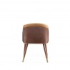 Manhattan Comfort Modern Reeva Dining Chair Upholstered in Leatherette with Beech Wood Back and Solid Wood Legs in Walnut Camal Back