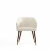 Manhattan Comfort Modern Reeva Dining Chair Upholstered in Leatherette with Beech Wood Back and Solid Wood Legs in Walnut Cream Front - Manhattan Comfort Modern Reeva Dining Chair Upholstered in Leatherette with Beech Wood Back and Solid Wood Legs in Walnut Cream Front