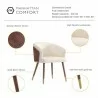 Manhattan Comfort Modern Reeva Dining Chair Upholstered in Leatherette with Beech Wood Back and Solid Wood Legs in Walnut Cream Details - Manhattan Comfort Modern Reeva Dining Chair Upholstered in Leatherette with Beech Wood Back and Solid Wood Legs in Walnut Cream Details